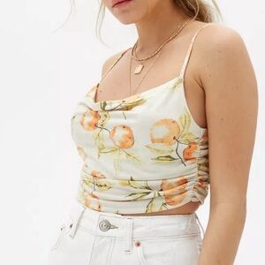 Urban Outfitters Oranges Multi Cowl Neck Ruched Cropped Cami